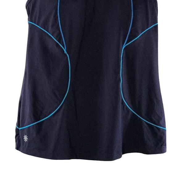 Athleta Energy Keyhole Racerback Zip Pocket Tank Purple Blue Medium - Picture 3 of 8